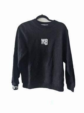Alexander Wang Black Crewneck with White Logo